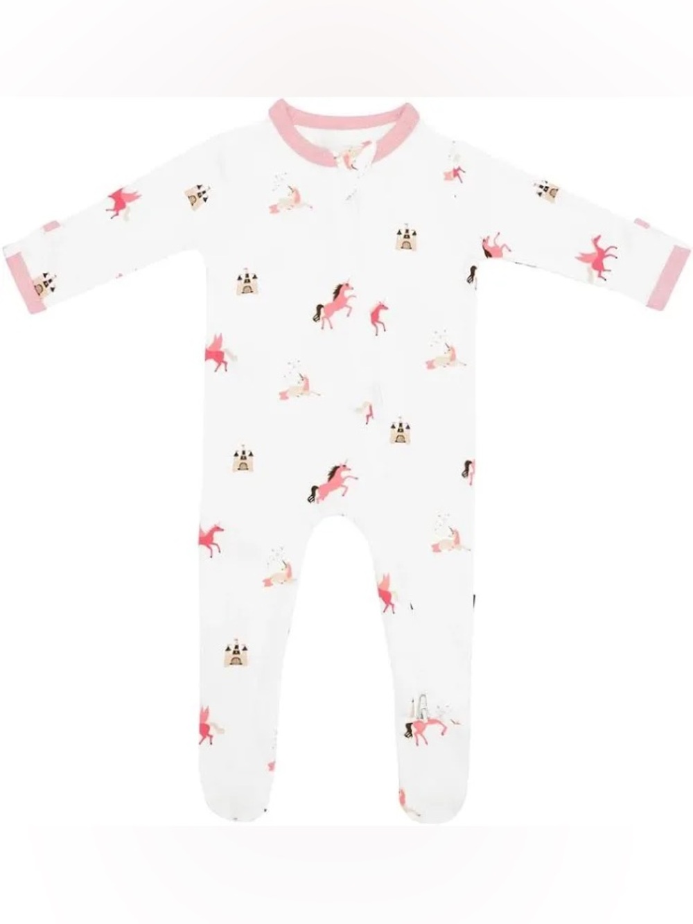 Kyte BABY White Footed One-Piece with Pink Unicorn Print size 6-12 months